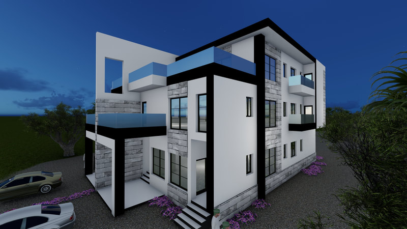 Twin Villa Architectural elevation design